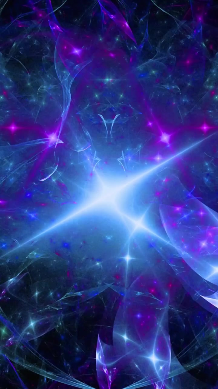 Animazione di Luce Frattale Astratta Blu e Viola Vibranti