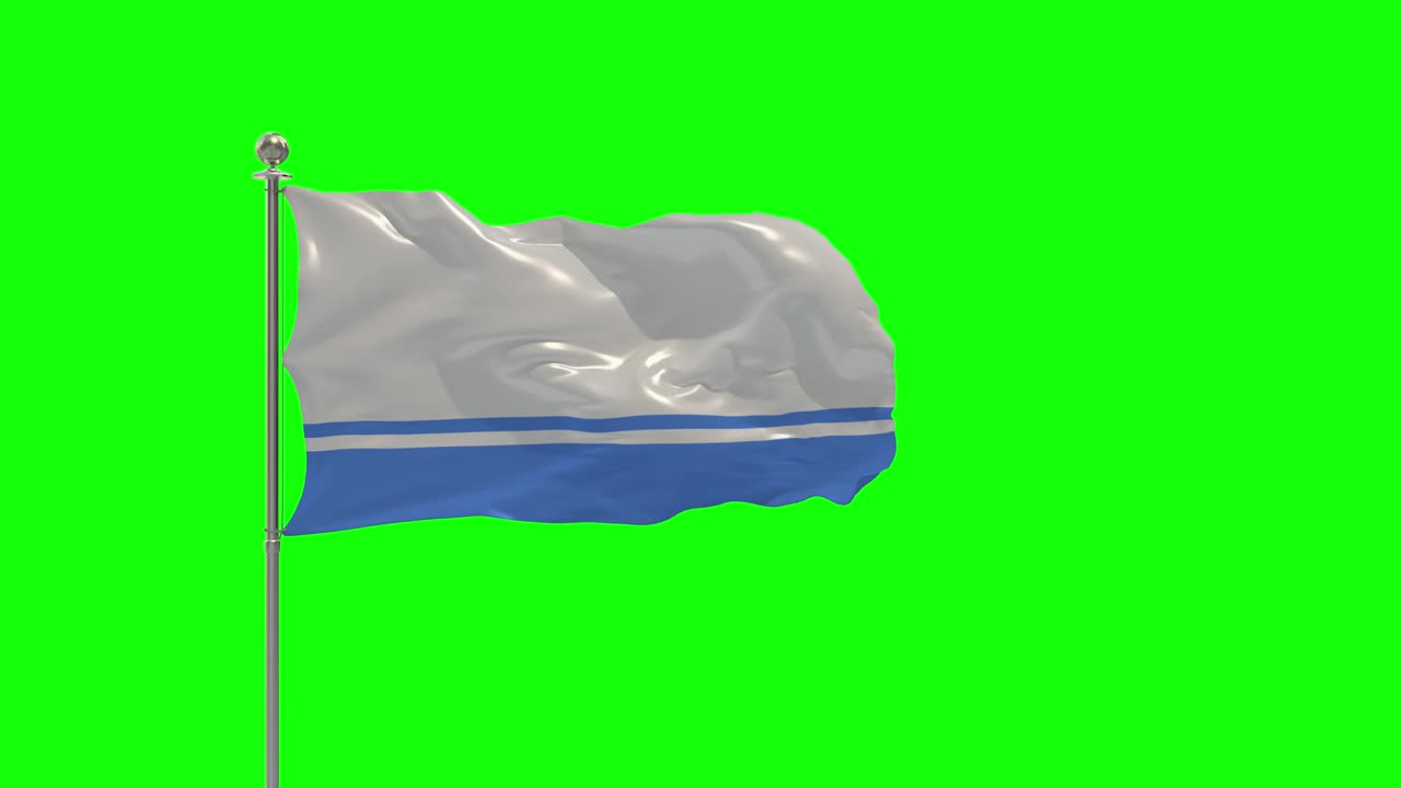 Altai Republikken 3D-illustration af det viftende flag på en stang med Chroma Key