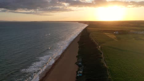 Rising-drone-shot-of-coastline-beach-beach-by-Milford-on-Sea-in-the-UK