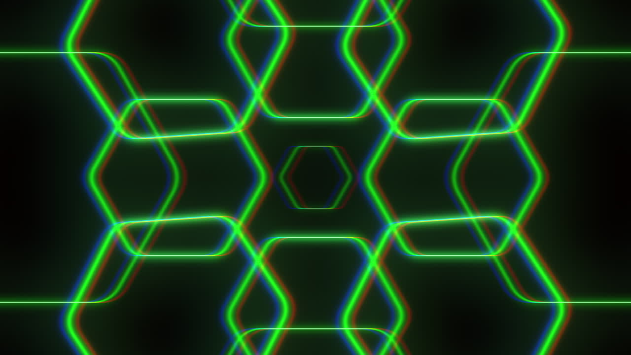 Geometric pattern of multicolored lines green, blue, and purple