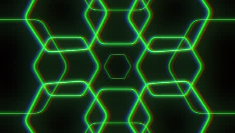patrón geométrico de líneas multicolores verdes, azules y púrpuras