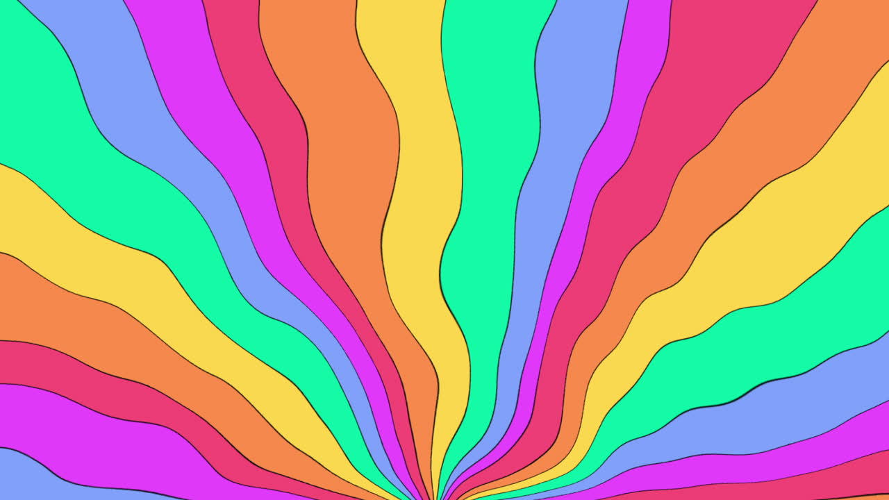 Linee Astratte Ondulate Colorate che si Espandono e si Contraggono
