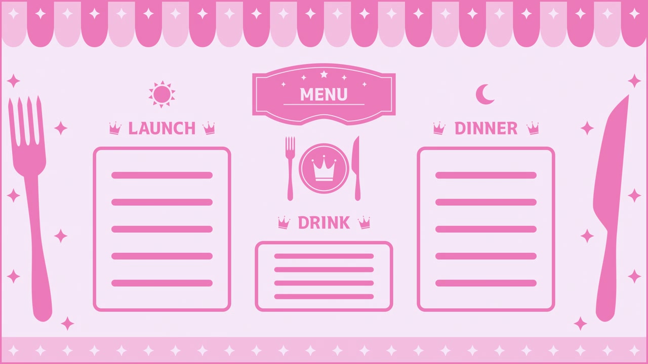 Lyserødt Menu Design