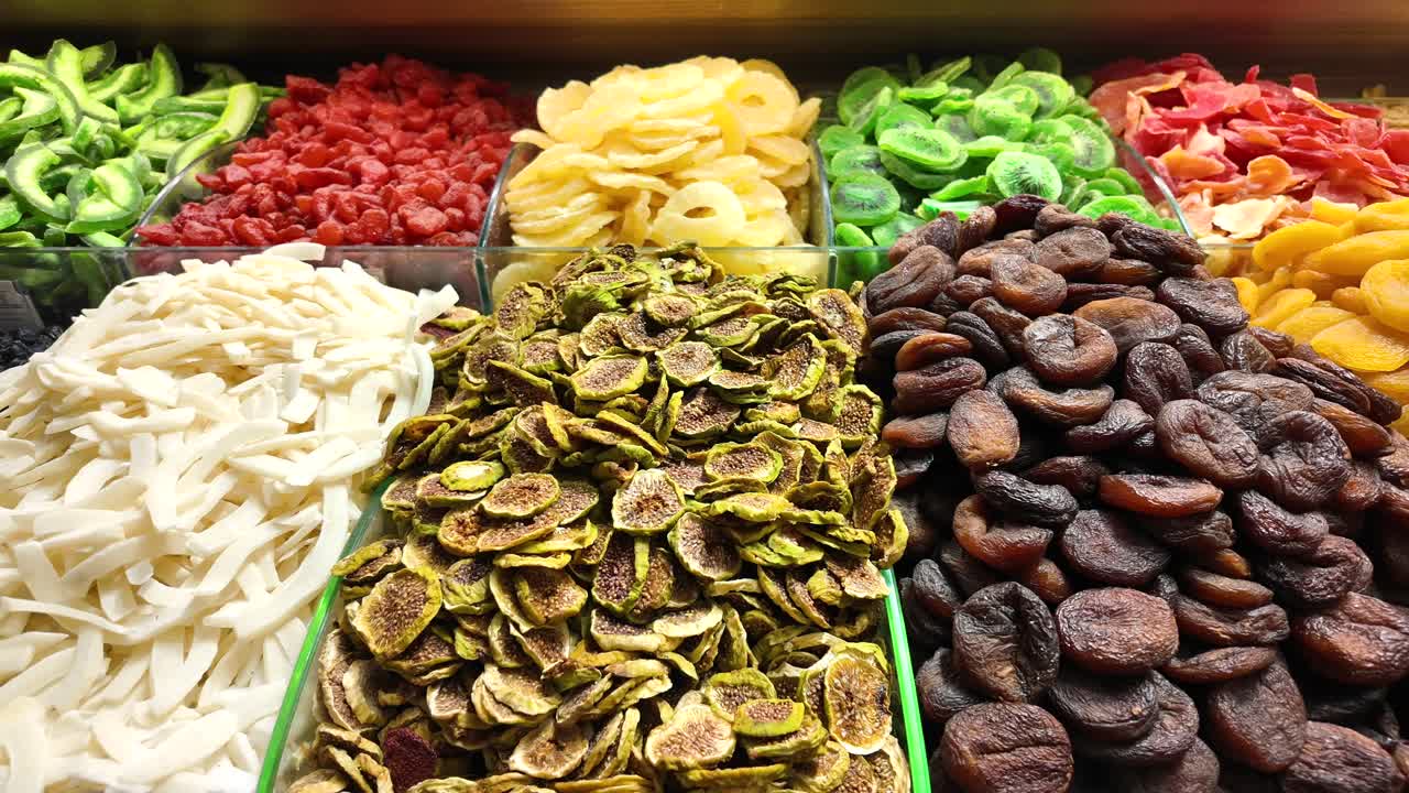 Variety of Dried Fruits Display
