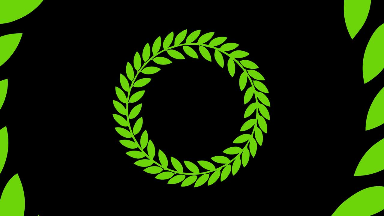 中央に回転してサイズを増やして 背景全体をカバーして消えるグラフィックデザインです