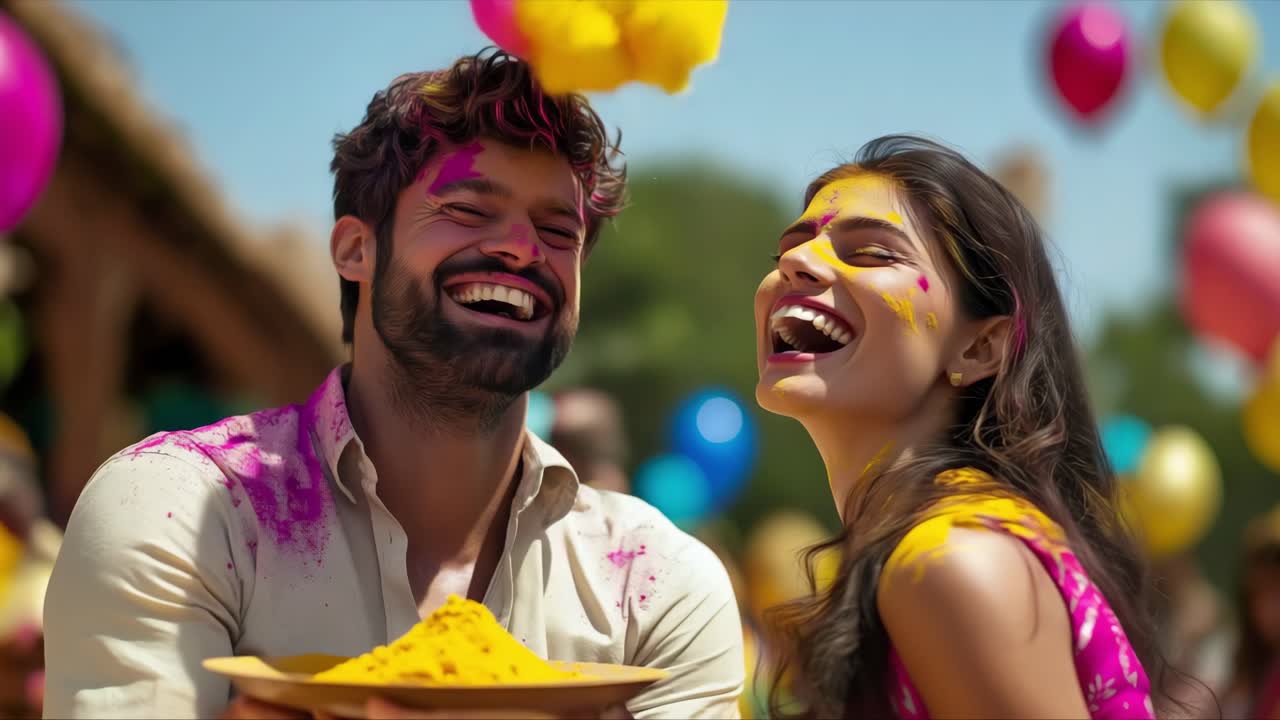 Festeggiare Holi con colori vivaci