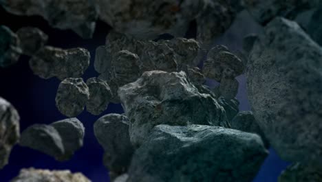 meteoritos espaciales rotando rocas