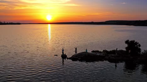 sunset at dusk over river. beautiful sunset on the river