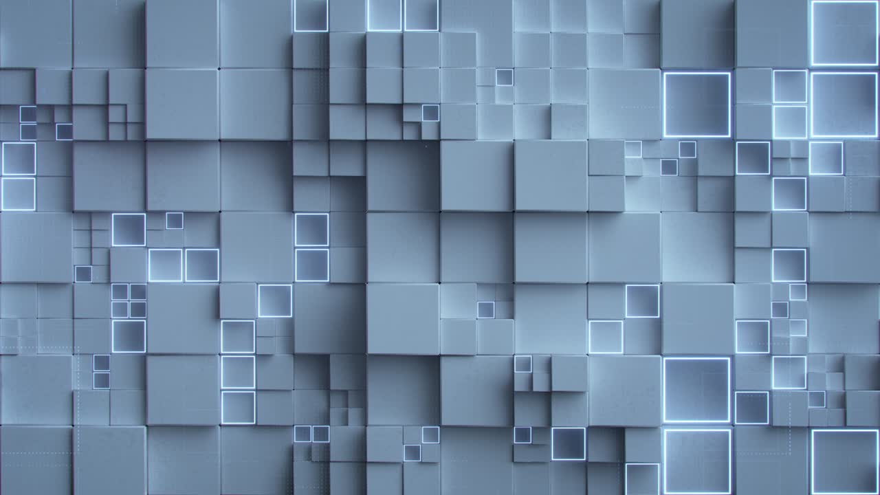 superficie futurista con cubos de bucle sin costuras animación de renderizado en 3d