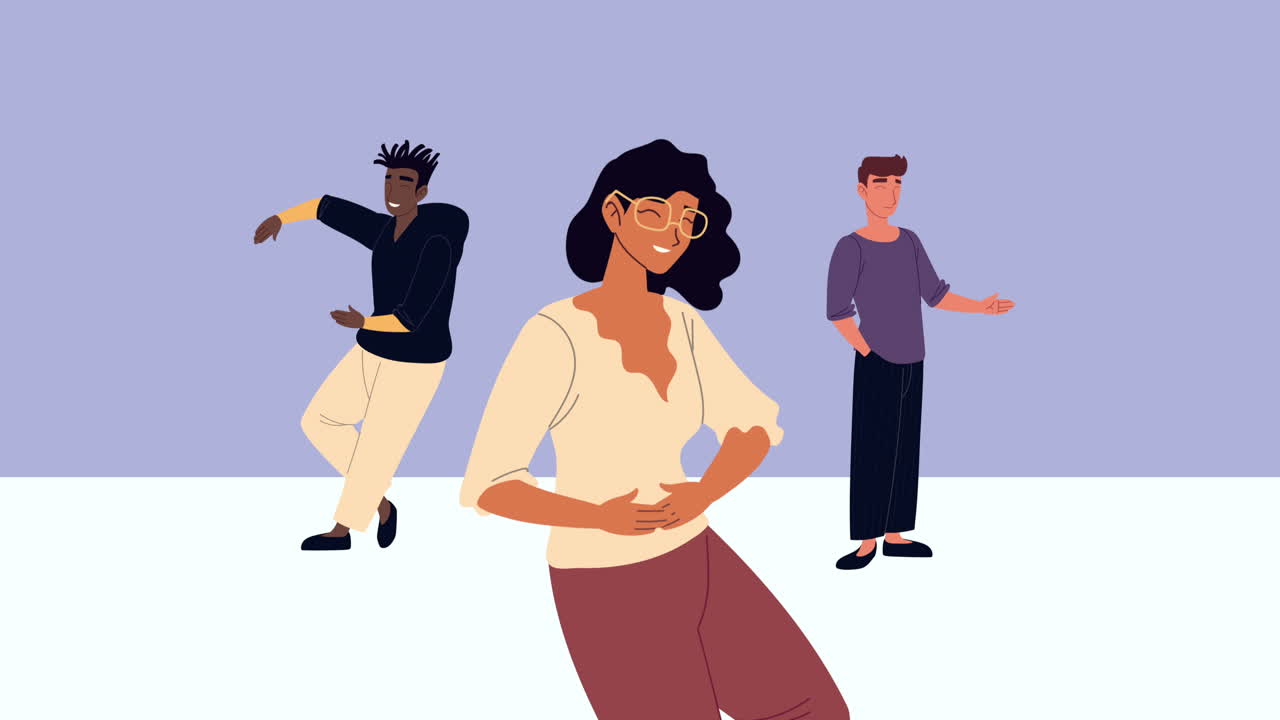 animación de mejores amigos con jóvenes interraciales