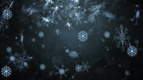 animación de nieve cayendo sobre un fondo negro