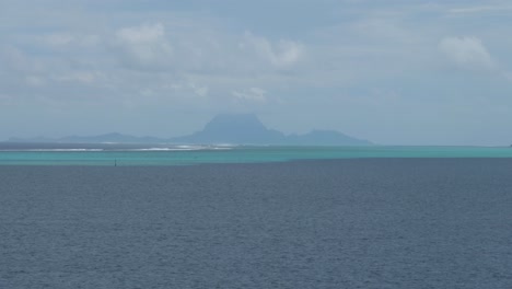 raiatea, society islands, french polynesia.view from the sea.