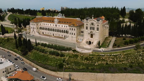 salesians school and basilica of jesus the adolescent on the mount of the start in nazareth, israel