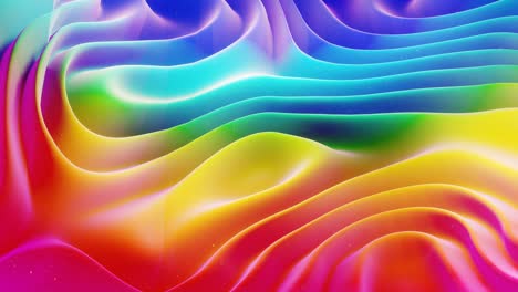 beautiful abstract 3d surface with glitter sparkles, extruded or displaced waves transform in loop. rainbow gradient, soft matte material like morphing sweetness or marmalade with light inner glow.