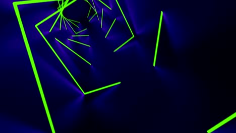 moviéndose a través de un túnel abstracto hecho de tubos de neón, animación en bucle