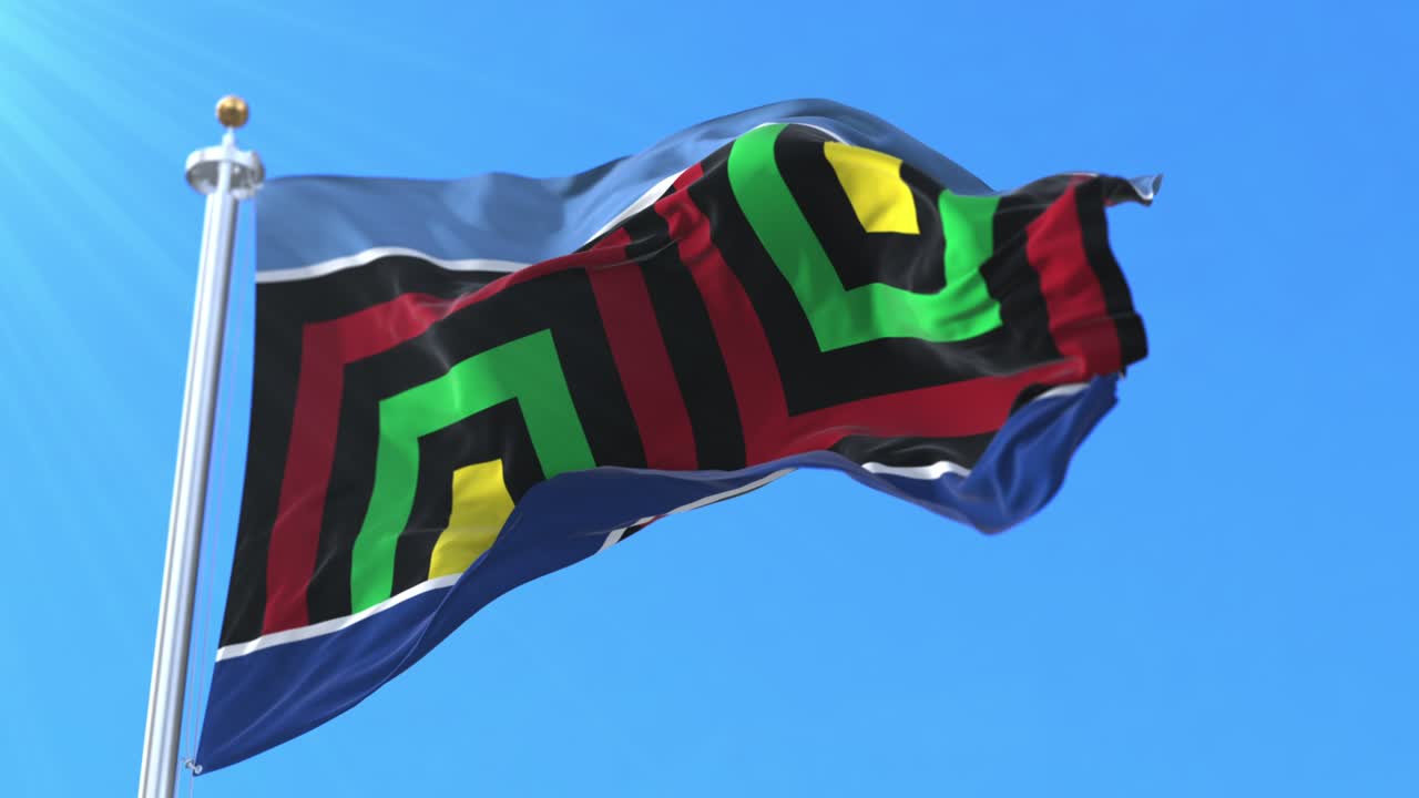 bandera del pueblo toba o qom, argentina, paraguay, bolivia. bucle