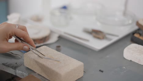 jewelry making process in a workshop