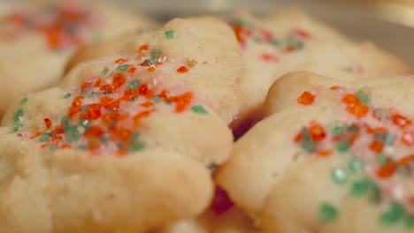 macro shot of christmas cookies left out for santa claus in 4k