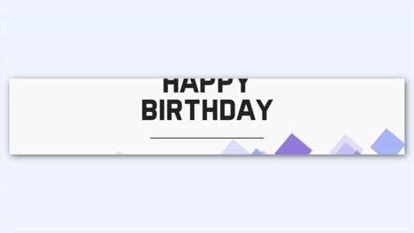 colorful triangle pattern birthday banner with happy birthday in white letters