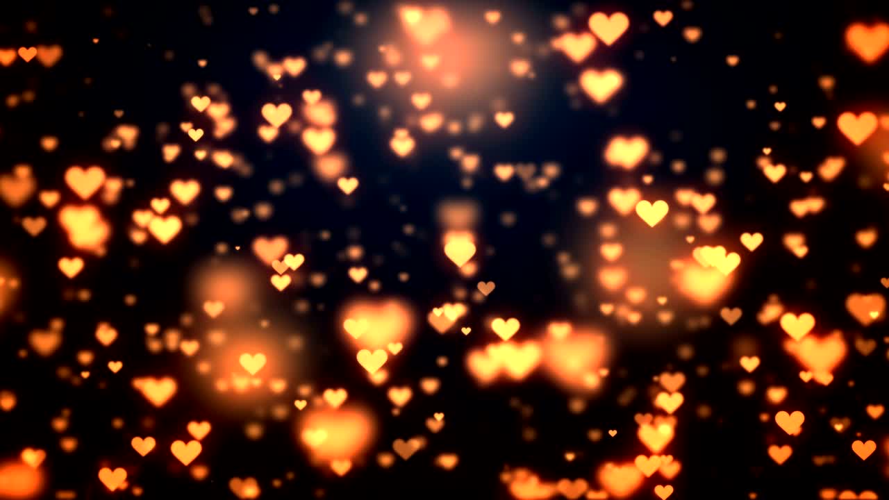 movimiento de los iconos de corazón naranja