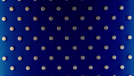 abstract rotating dark blue background with white round dots, seamless loop. animation. spinning pattern with white circles contrasting to blue backdrop