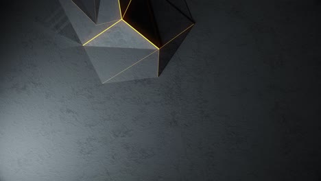 black abstract triangle background with texture and light  3d rendering animation