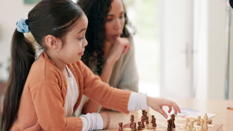 familia, madre e hijo jugando al ajedrez