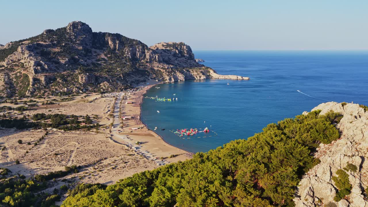 Scenic Coastal View with Beach and Mountains