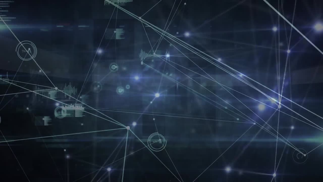 Animation of network of connections with statistics