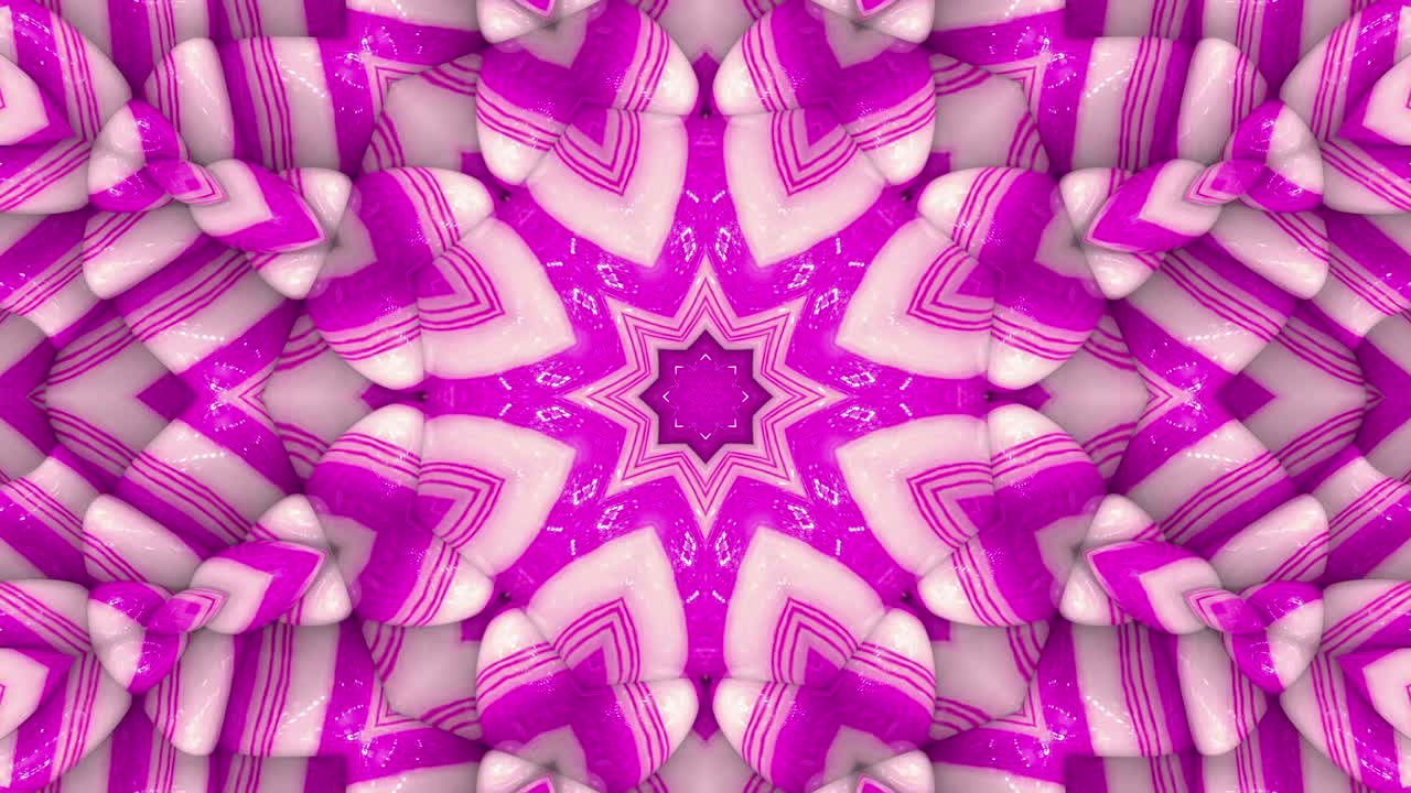 3d en bucle abstracto ornamentado fondo decorativo. hipnótico kaleidoscopio a rayas.