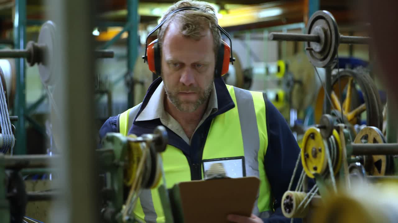 Worker working in rope making industry 4k