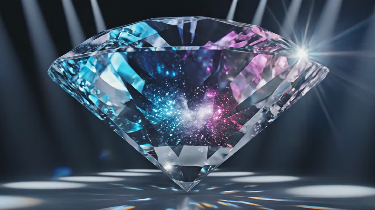 A glittering diamond gemstone