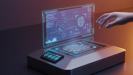 exploring modern security: a digital interface showcasing biometric fingerprint analysis and advanced technology for enhanced data protection