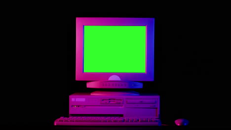Retro Computer with Green Screen