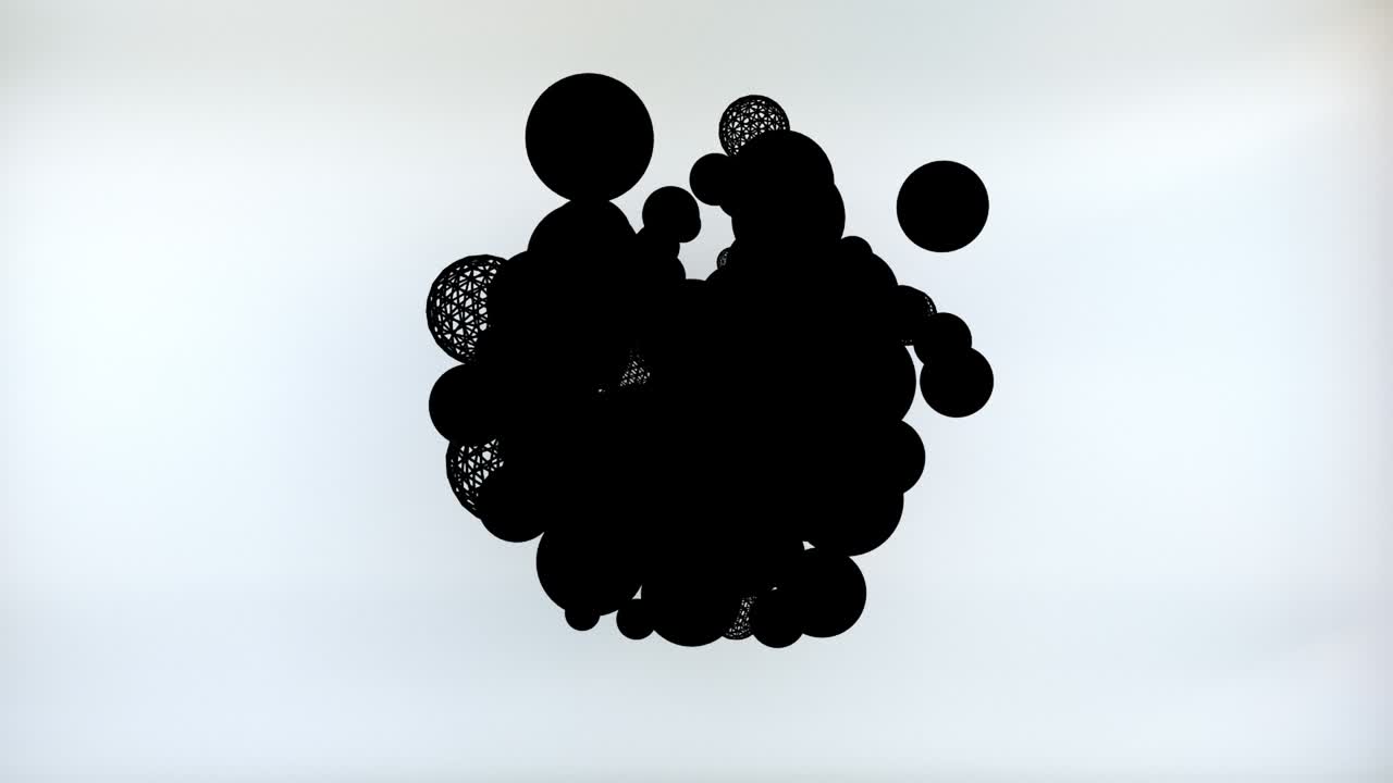 Abstract spherical drops with geometric tracery background