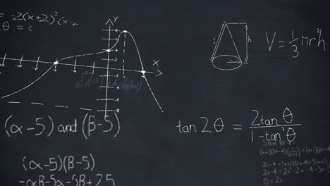 Animation-Der-Mathematischen-Datenverarbeitung-Auf-Dunklem-Hintergrund