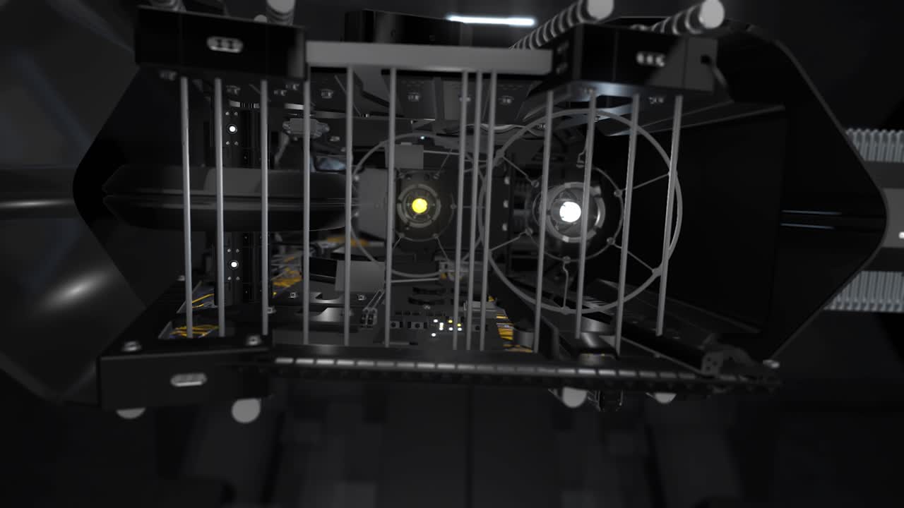 첨단 기술 컴퓨터 부품의 상세한 시각