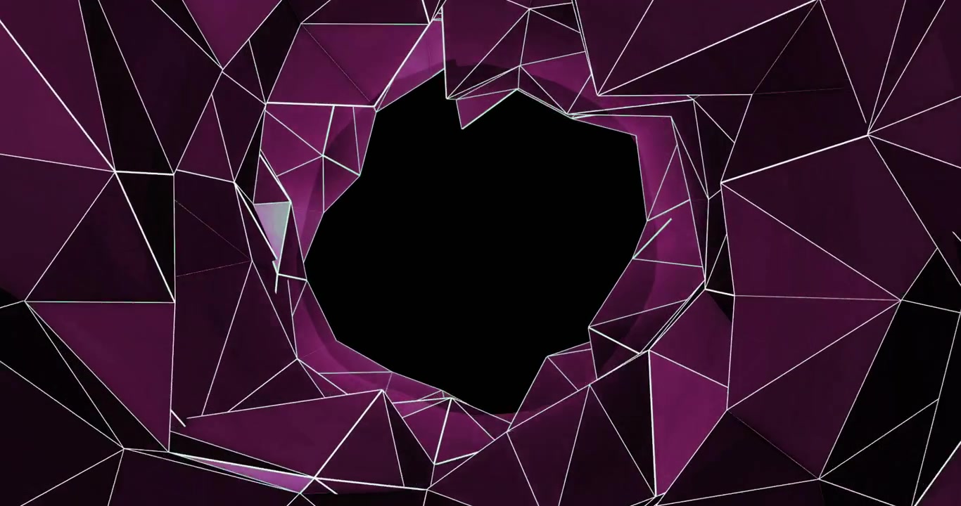 Polygon tunnel revealing glowing stars 4k