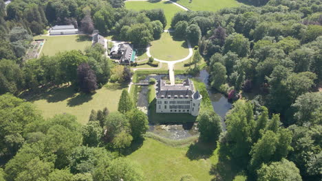 Aerial-view-of-House-Doorn-and-it's-green-estate-in-the-Netherlands