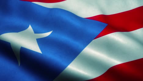 la bandera de puerto rico ondeando en el viento. la bandera nacional de puerto rico. el signo de puerto rico animación de bucle sin costuras. 4k