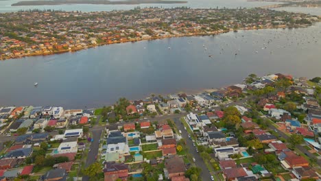 sunset, drone shot of boats on beach waterview sydney australia-1