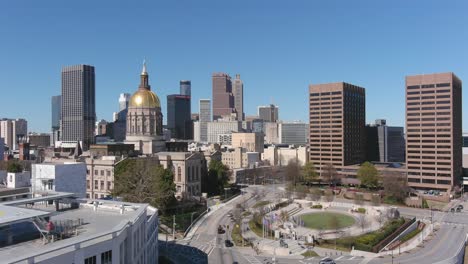 4k-aerial-of-downtown-Atlanta,-Georgia