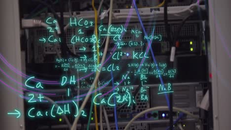 animation of mathematical equations and data processing over computer server