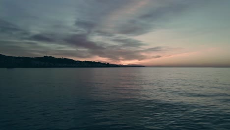 Cinemagraph-loop-of-ocean-waves-near-the-city-coastline