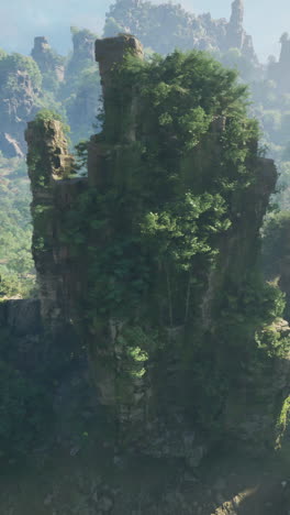 ruined castle in a lush jungle