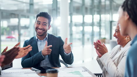 team motivation, applause and business people