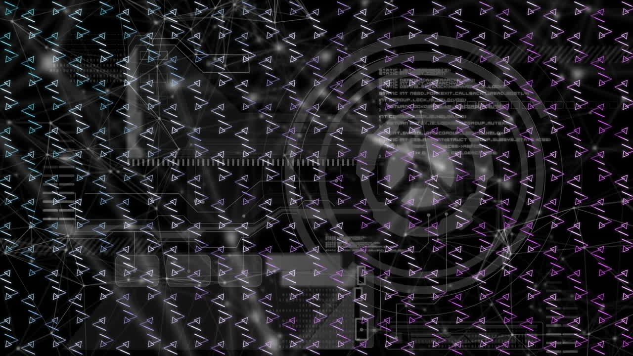 animación del alcance y procesamiento de datos sobre filas de patrones móviles