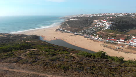 flying backwards above beautiful foz do lizandro at