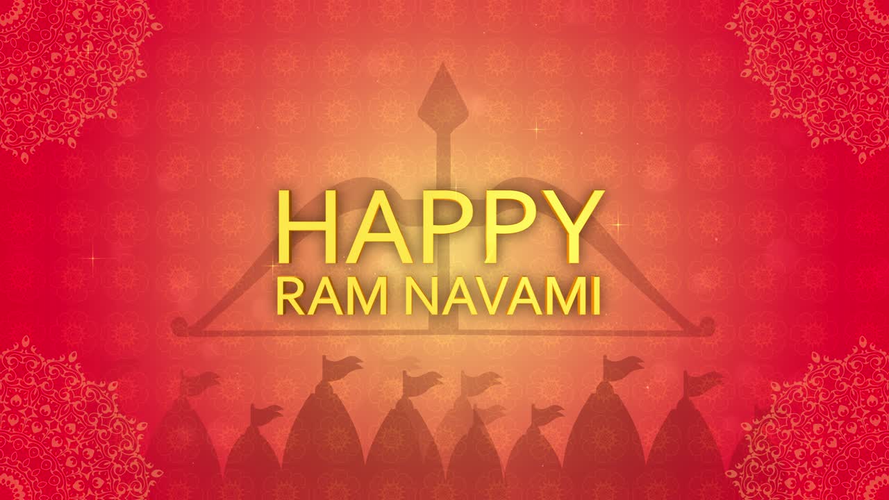 Sfondo Ram Navami 2023 di alta qualità 4K con testo 3D