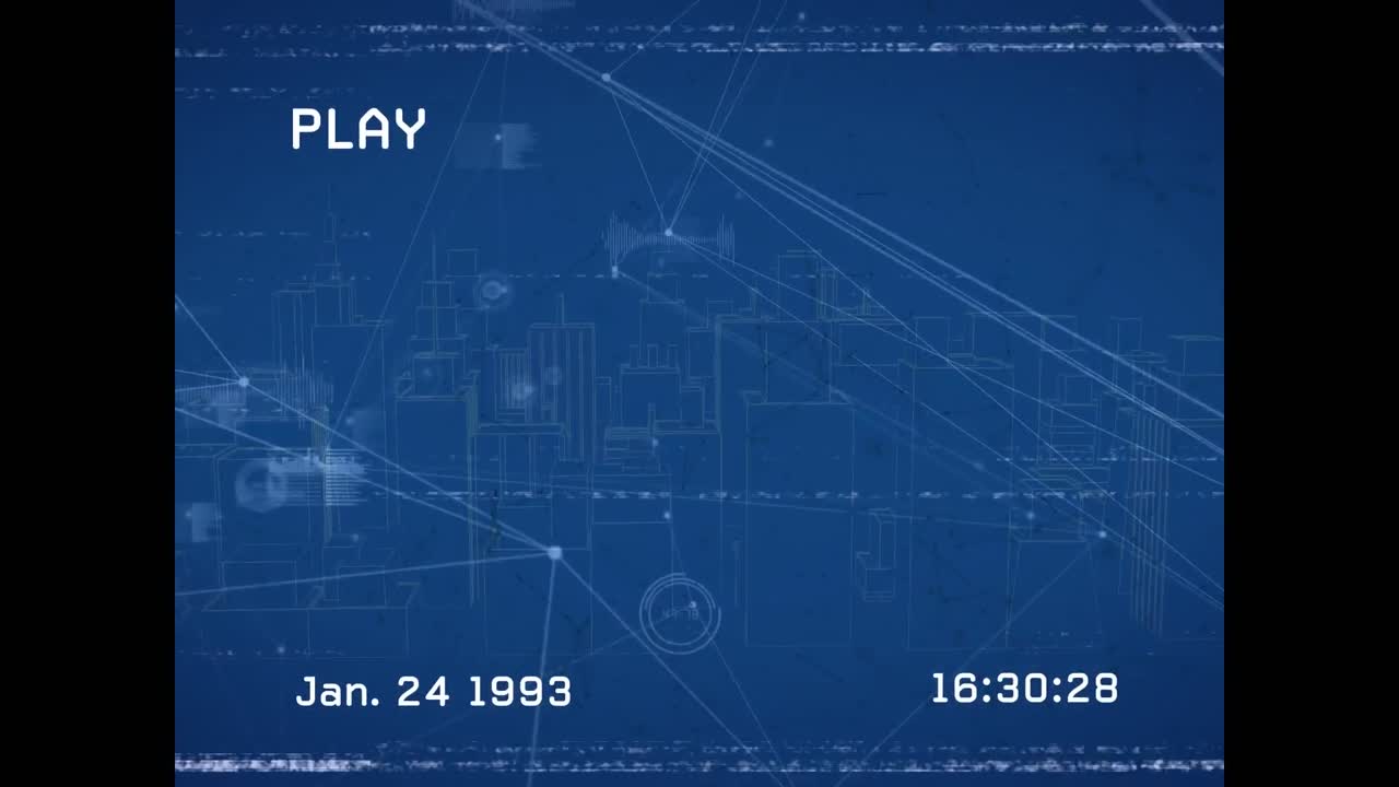 화면에 있는 오류 기법의 애니메이션과 선, 그래프 및 아이콘으로 상호 연결되는 점